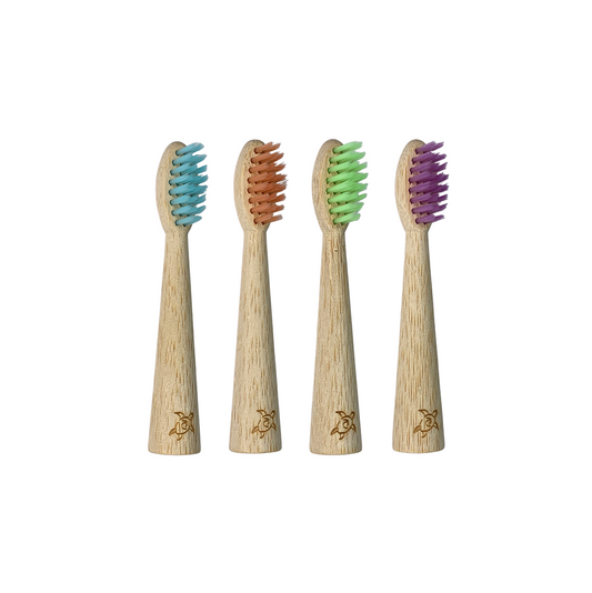 The Turtle Tribe® SONIC Electric Toothbrush bamboo heads 4-pack SOFT