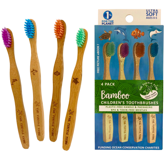 4 Pack Bamboo Toothbrush for Kids Promo Pack - Ultra Soft Bristles
