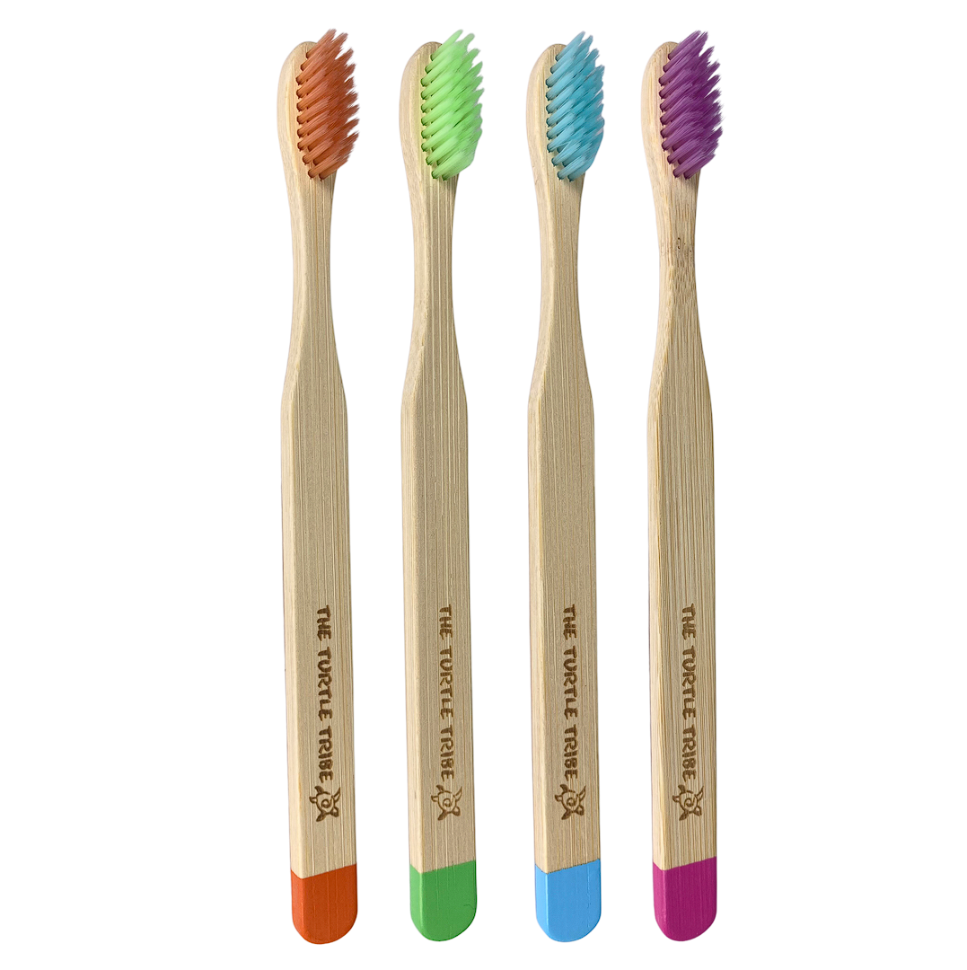 The Turtle Tribe® Eco Bamboo Toothbrush 4-pack