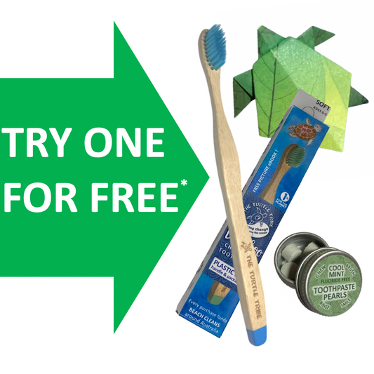 Bamboo Toothbrush - Blue Bristles - Free Gift
