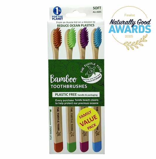 Eco Bamboo Toothbrush - Soft Bristles - 4-pack 