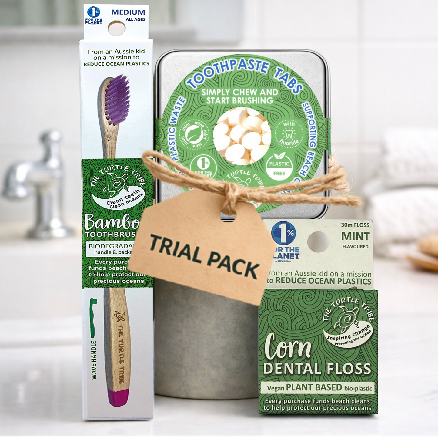 Trial pack - Premium Toothbrush, toothpaste tablets, floss
