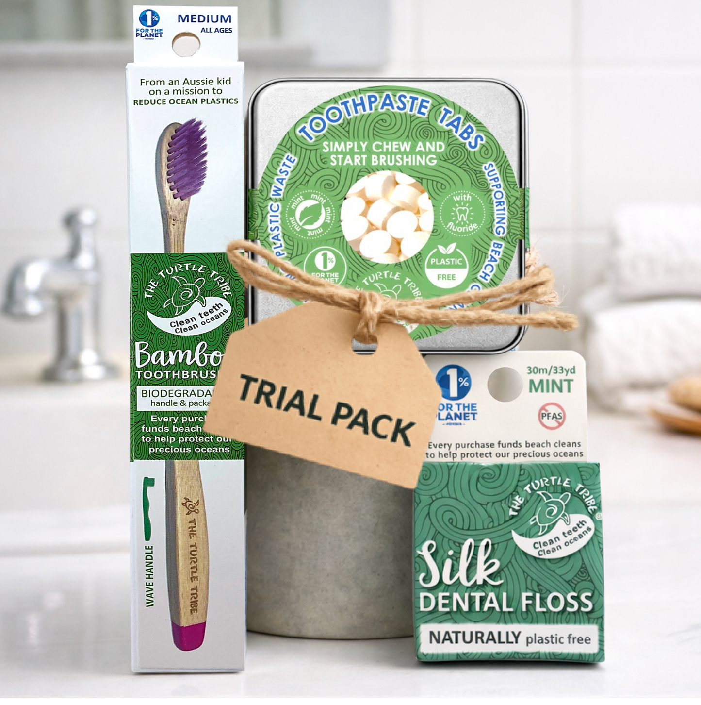 Trial pack - Premium Toothbrush, toothpaste tablets, floss