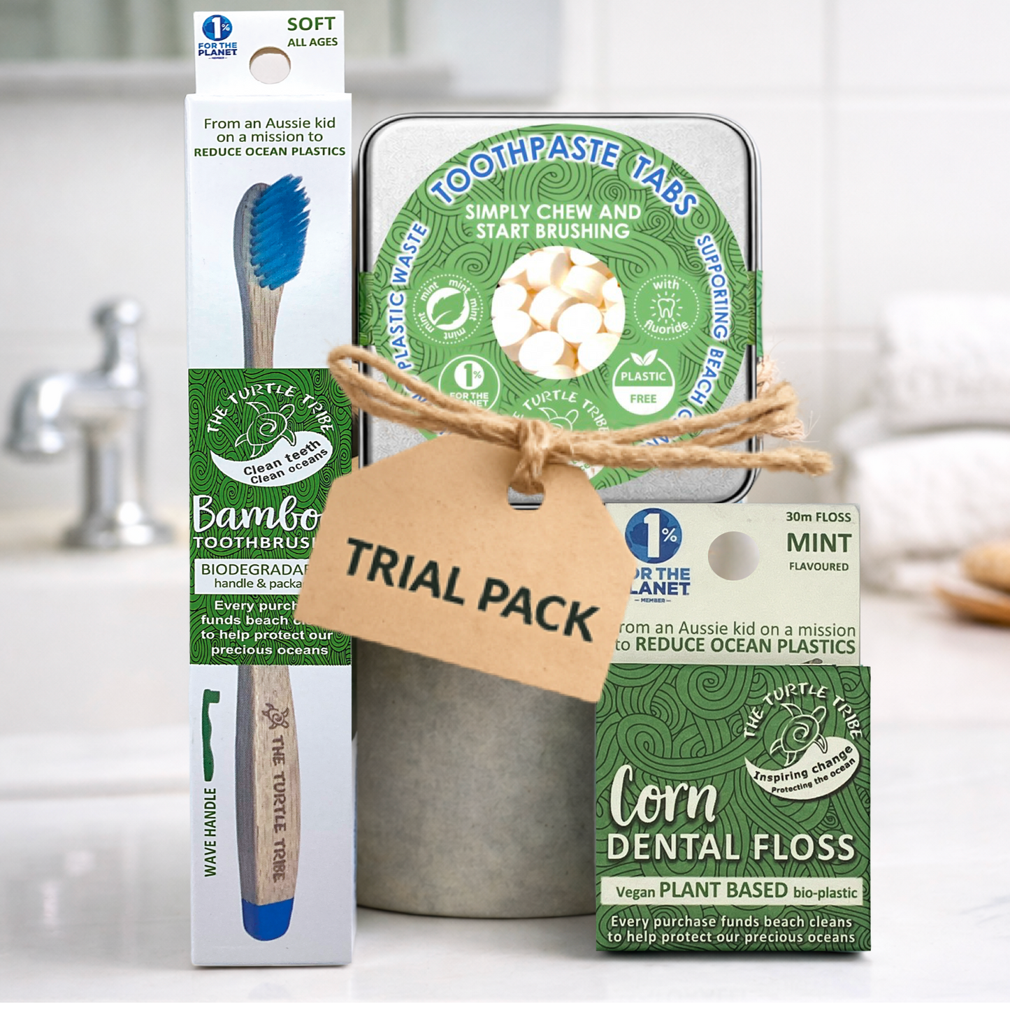 Trial pack - Premium Toothbrush, toothpaste tablets, floss