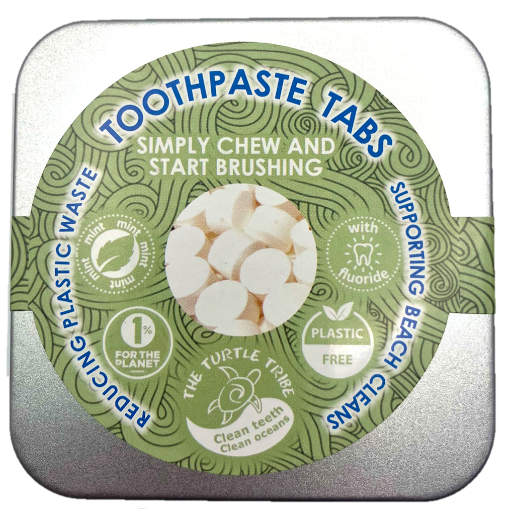 The Turtle Tribe® Toothpaste Tablets 125-pack, Mint flavour, with Fluoride Turtle Tribe