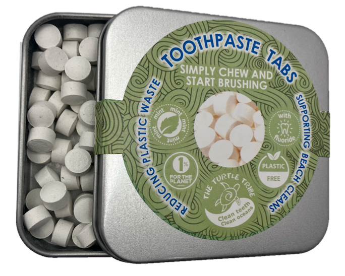 The Turtle Tribe® Toothpaste Tablets 125-pack, Mint flavour, with Fluoride Turtle Tribe