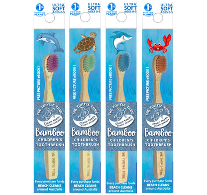 The Turtle Tribe® Kids Bamboo Toothbrush 1-pack Turtle Tribe