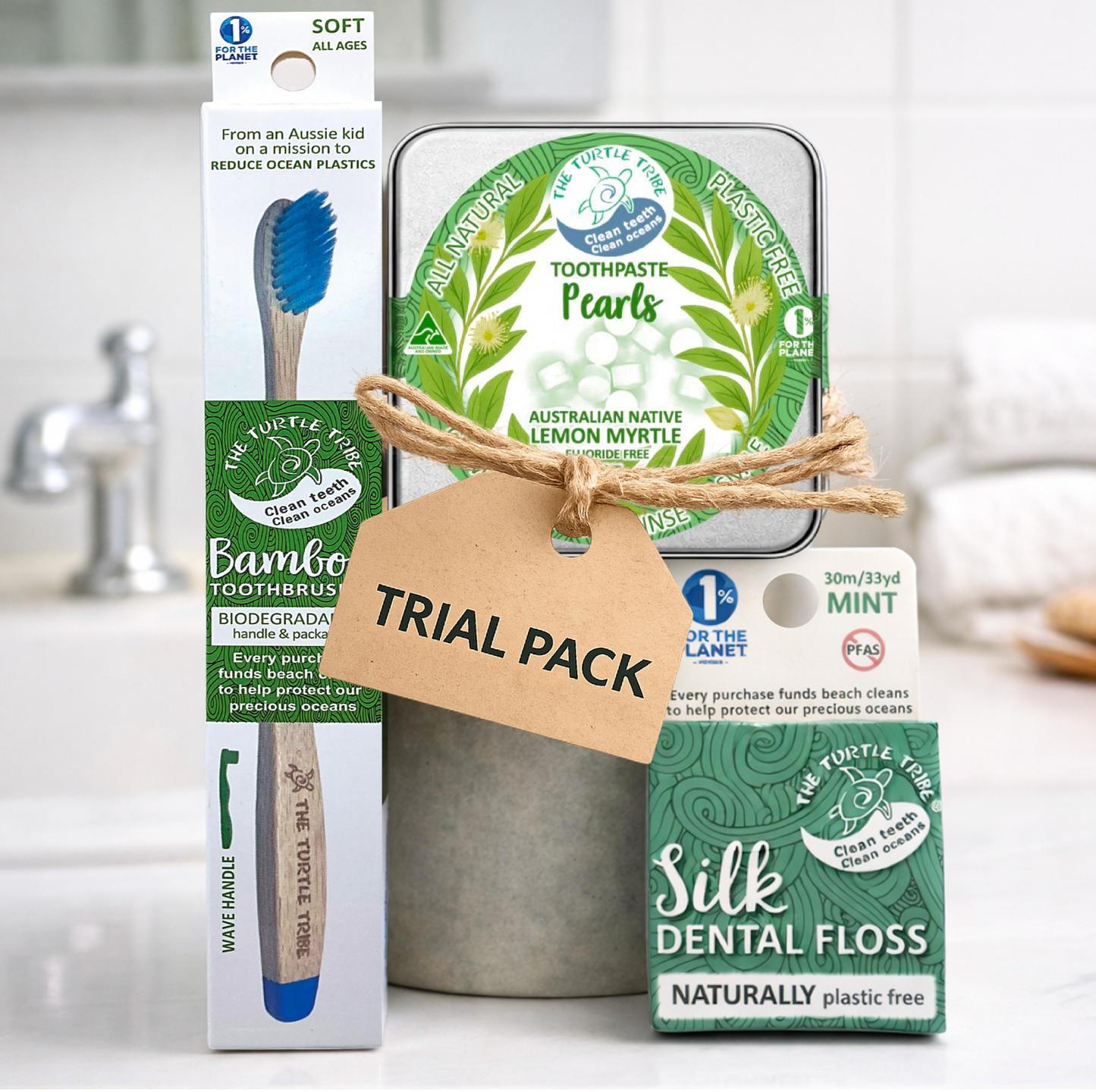 Trial pack - Premium Toothbrush, toothpaste tablets, floss