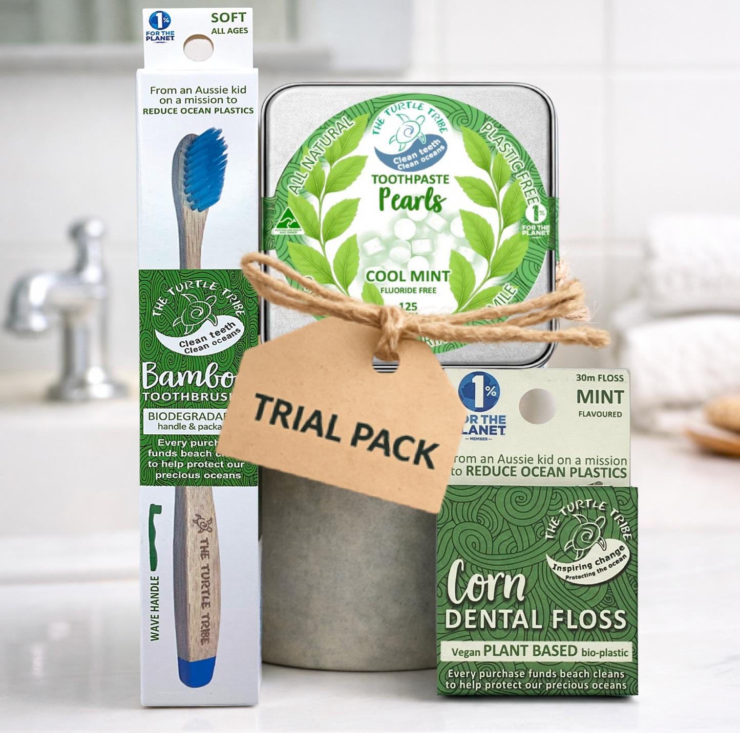 Trial pack - Premium Toothbrush, toothpaste tablets, floss