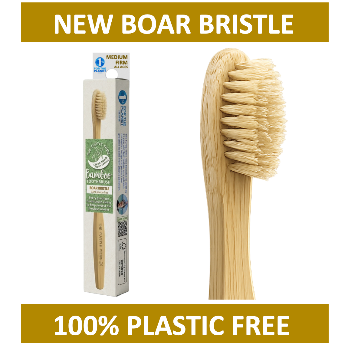 Natural Boar Bristle - 100% Plastic-Free 