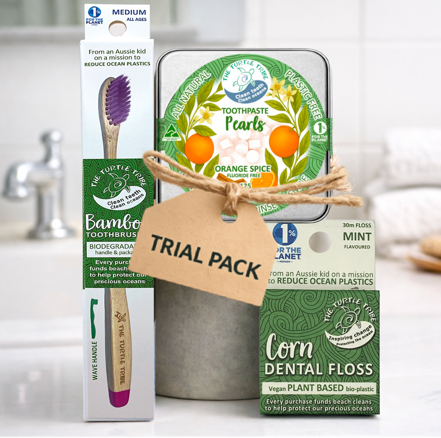 Trial pack - Premium Toothbrush, toothpaste tablets, floss