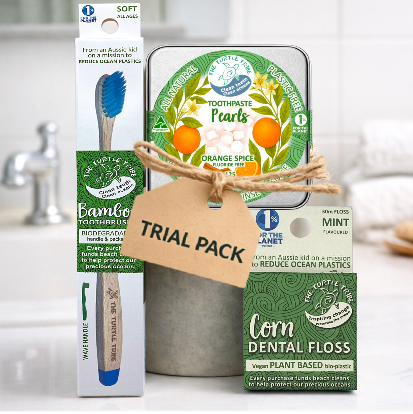 Trial pack - Premium Toothbrush, toothpaste tablets, floss
