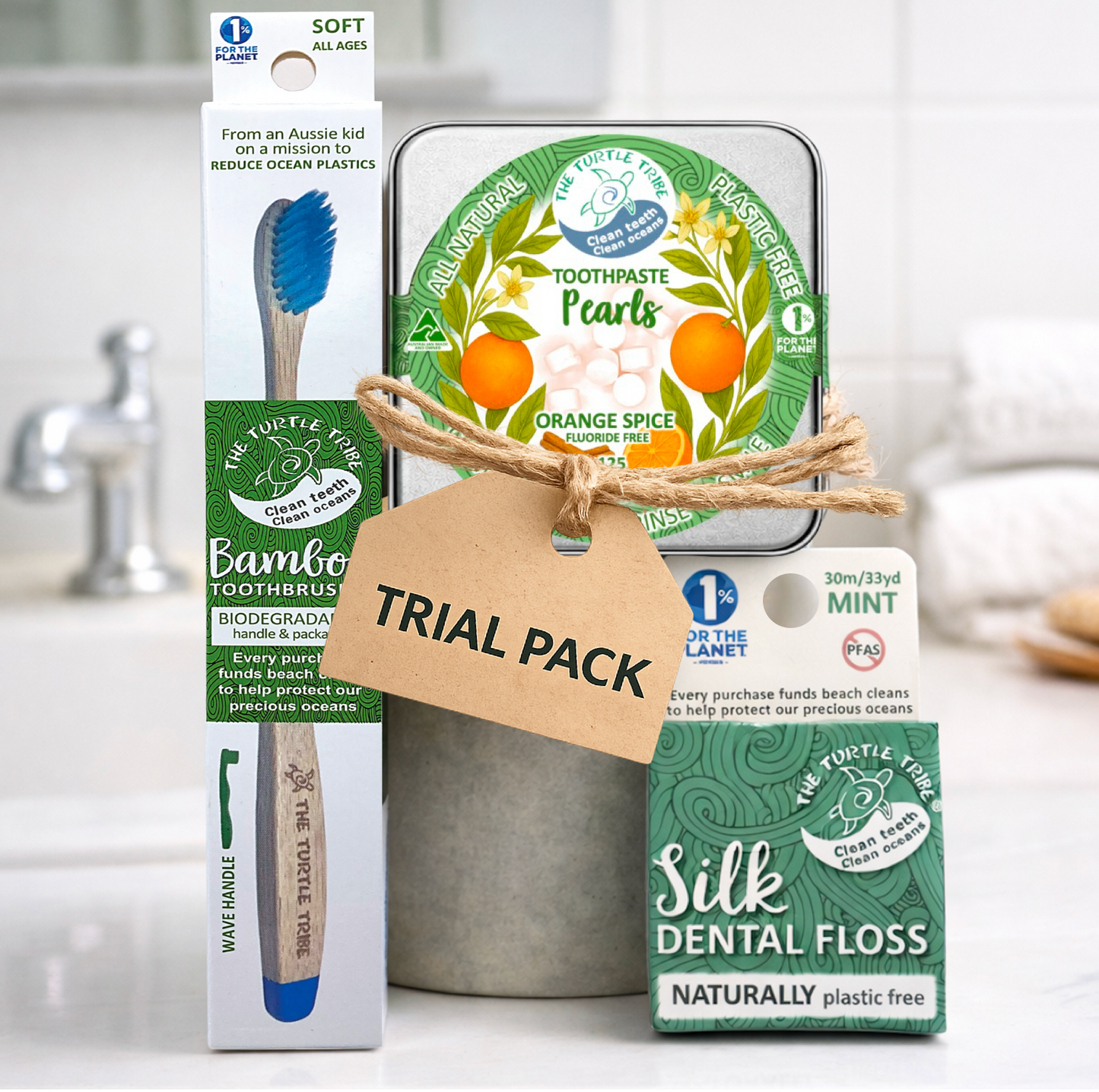 Trial pack - Premium Toothbrush, toothpaste tablets, floss