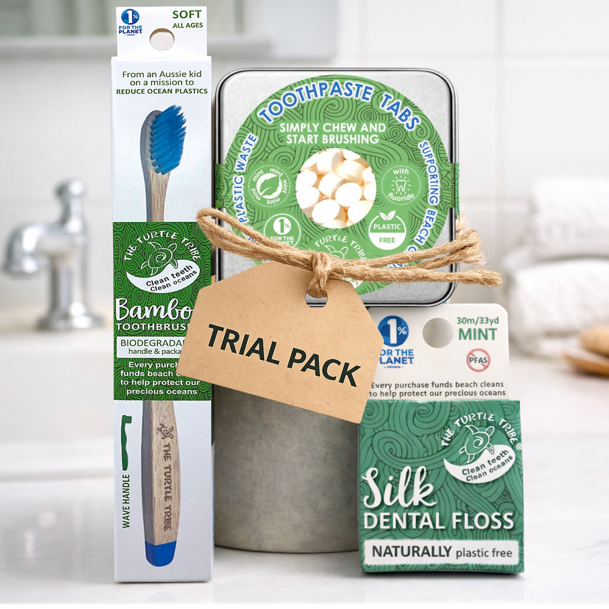 Oral Care Trial Pack - Toothbrush, Tablets & Floss