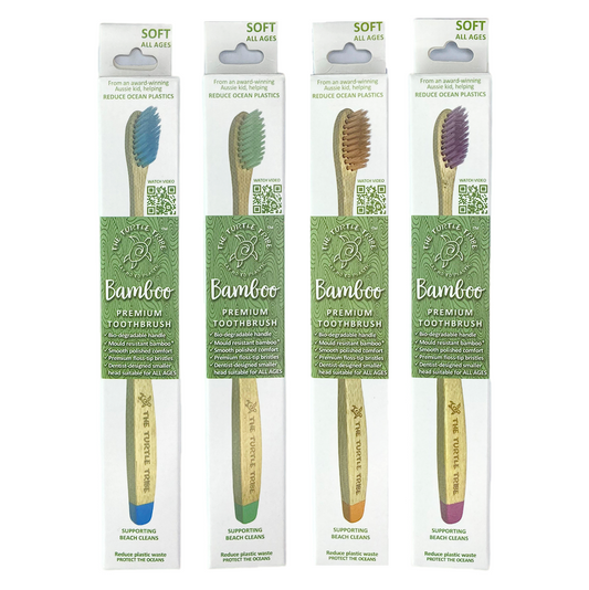 Premium Bamboo Toothbrush 4 x 1-pack - For All Ages