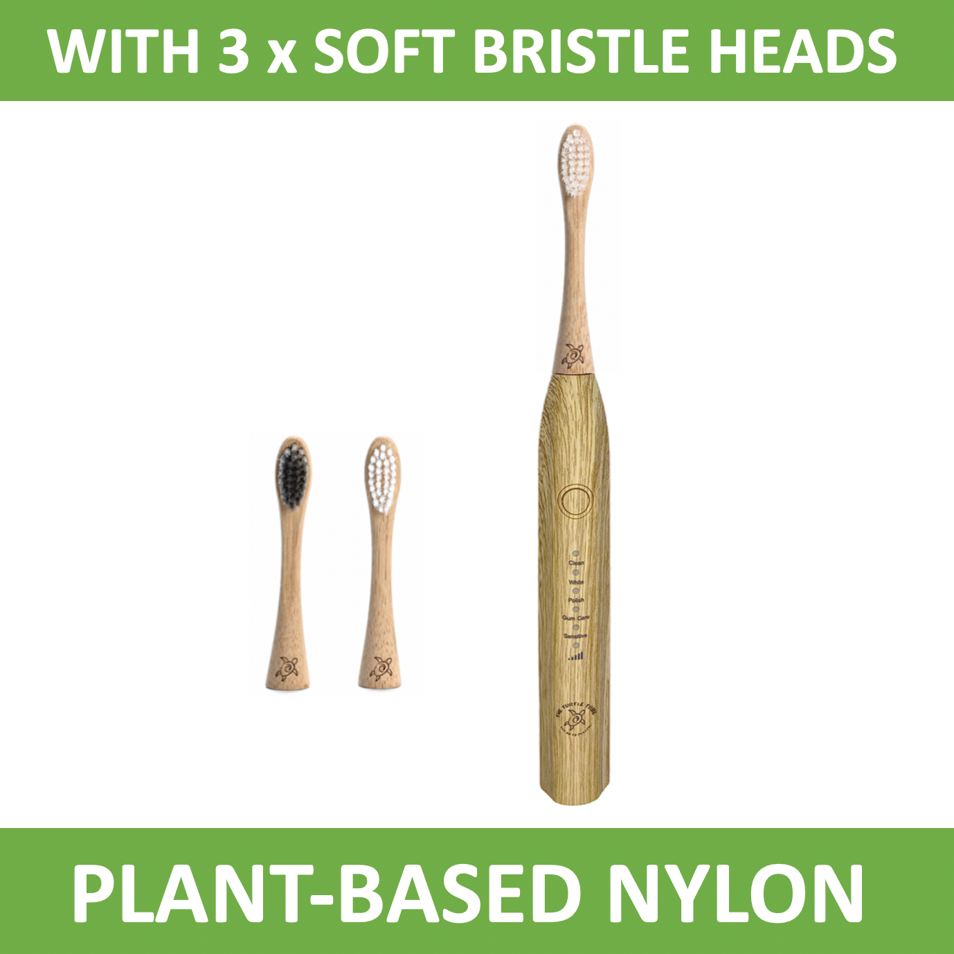 The Turtle Tribe® SONIC ELECTRIC TOOTHBRUSH + 3 bamboo heads The Turtle Tribe