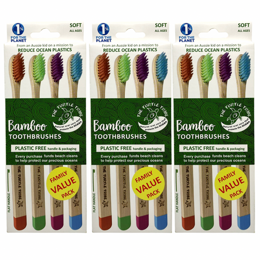 The Turtle Tribe® Eco Bamboo Toothbrush 12-pack