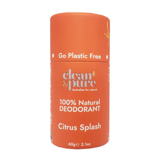Clean & Pure Natural Deodorant - Citrus Splash - 60g. 100% plastic free Clean & Pure