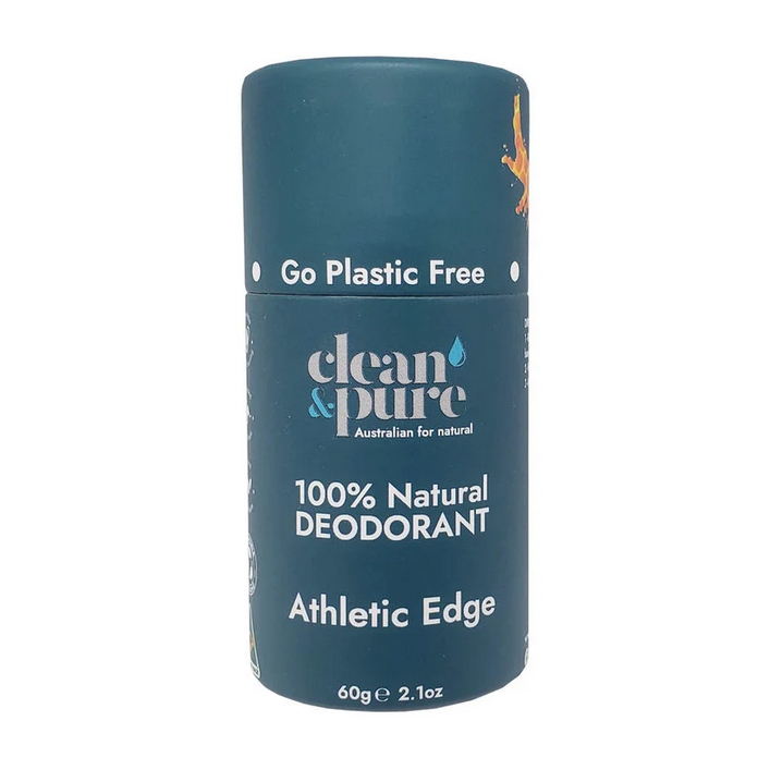 Clean & Pure Natural Deodorant - Athletic Edge - 60g. 100% plastic free Clean & Pure