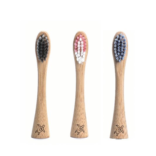 The Turtle Tribe® SONIC Electric Toothbrush bamboo heads 3-pack SOFT
