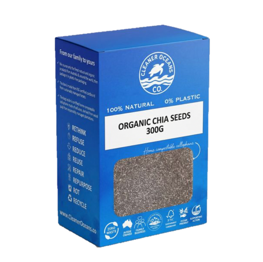 Cleaner Oceans Co. Organic Chia Seeds 300g (black) 100% plastic-free