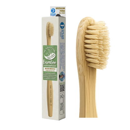 The Turtle Tribe® Premium Bamboo Toothbrush - NATURAL BOAR BRISTLE - medium/FIRM - 100% plastic-free Turtle Tribe
