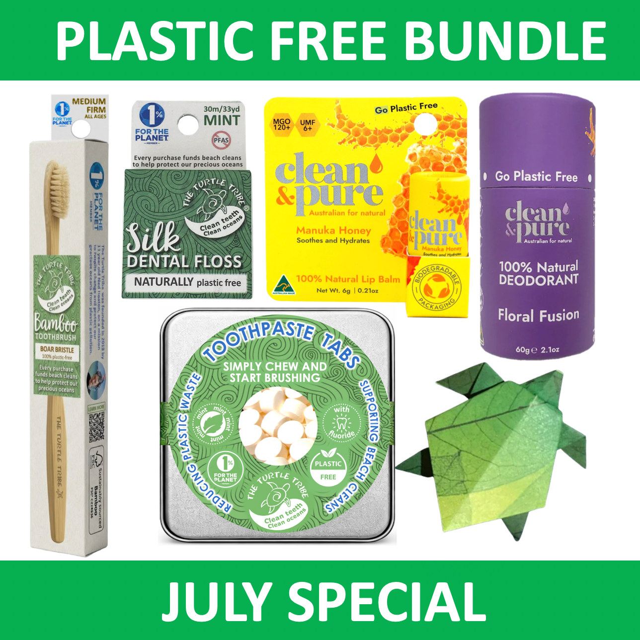 100% Plastic-free bundle - JULY SPECIAL 20% off The Turtle Tribe