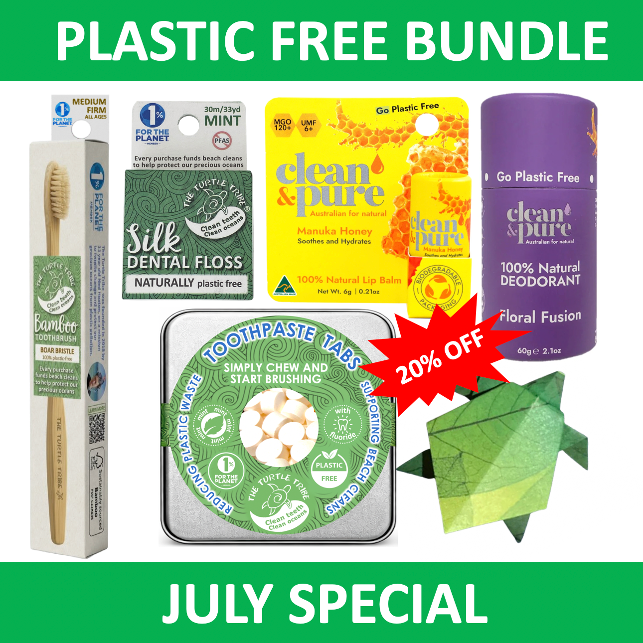 100% Plastic-free bundle - JULY SPECIAL 20% off The Turtle Tribe