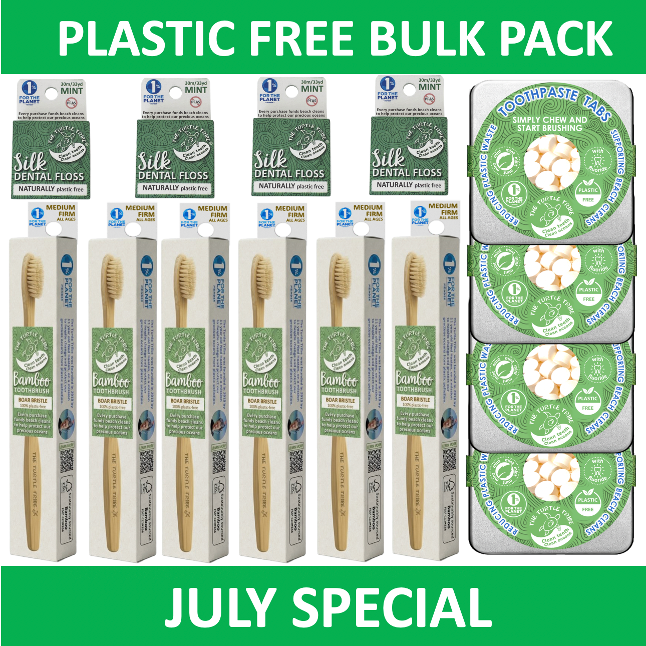 100% Plastic-free bulk pack - JULY SPECIAL 20% off The Turtle Tribe