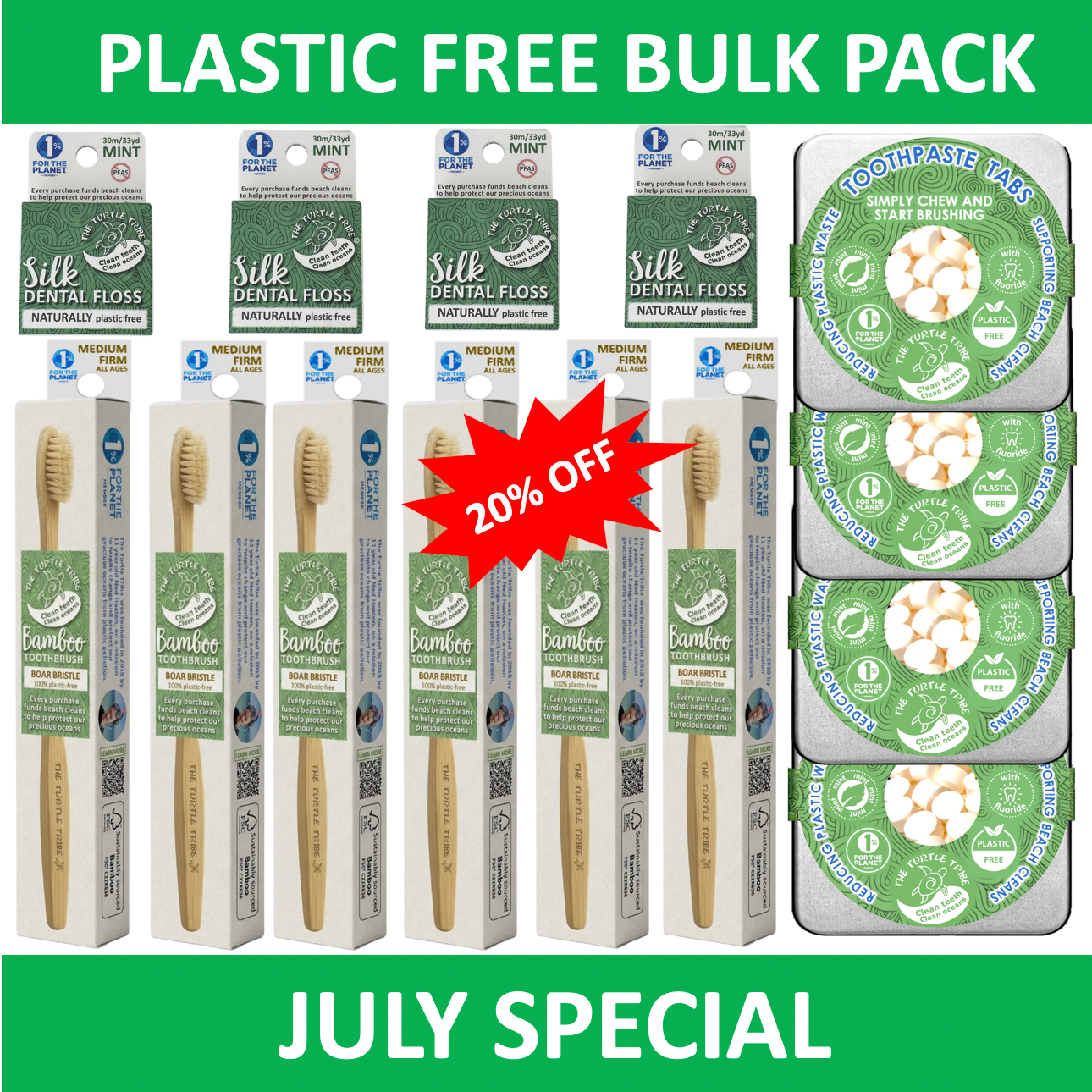 100% Plastic-free bulk pack - JULY SPECIAL 20% off The Turtle Tribe