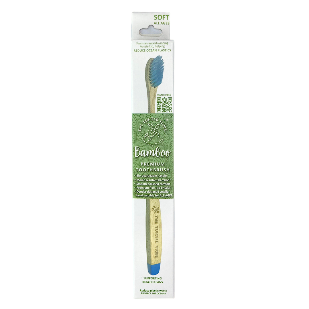 Blue Soft Bristles Bamboo Toothbrush for All Ages