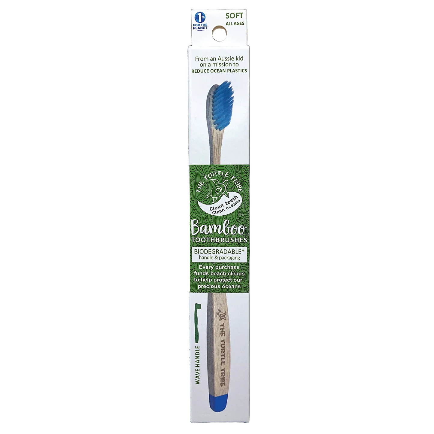 The Turtle Tribe® Premium Bamboo Toothbrush 1-pack