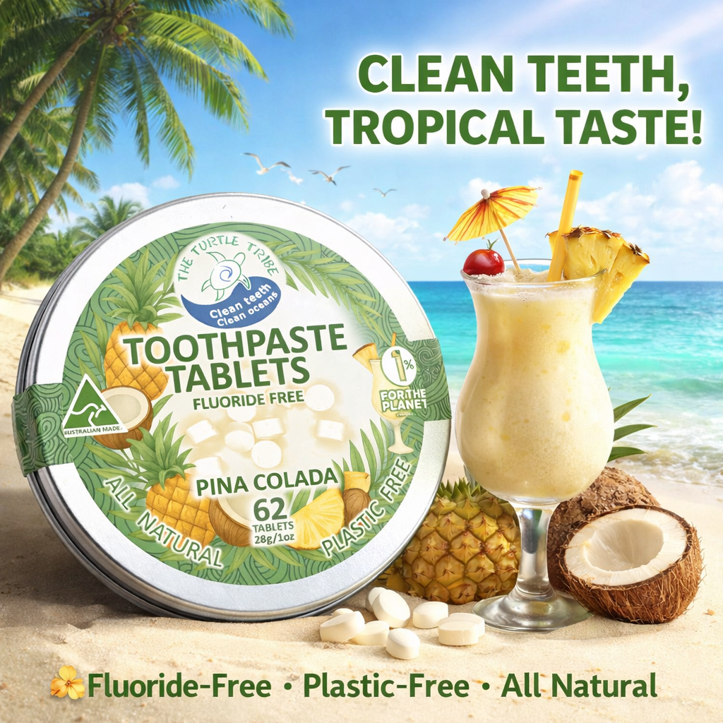 The Turtle Tribe® Toothpaste Tablets, Pina Colada, Fluoride-Free Turtle Tribe