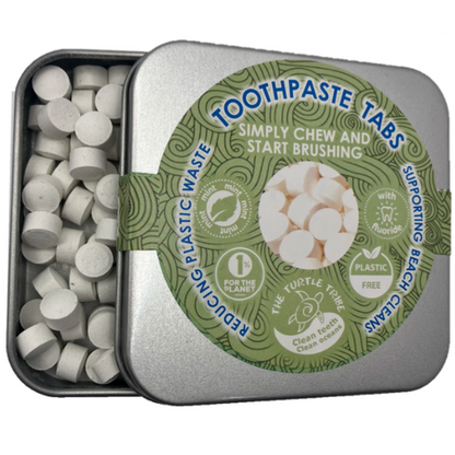 The Turtle Tribe Toothpaste Tablets 125-pack, Mint flavour, with Fluoride Turtle Tribe